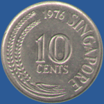 10 центов Сингапура 1976 года